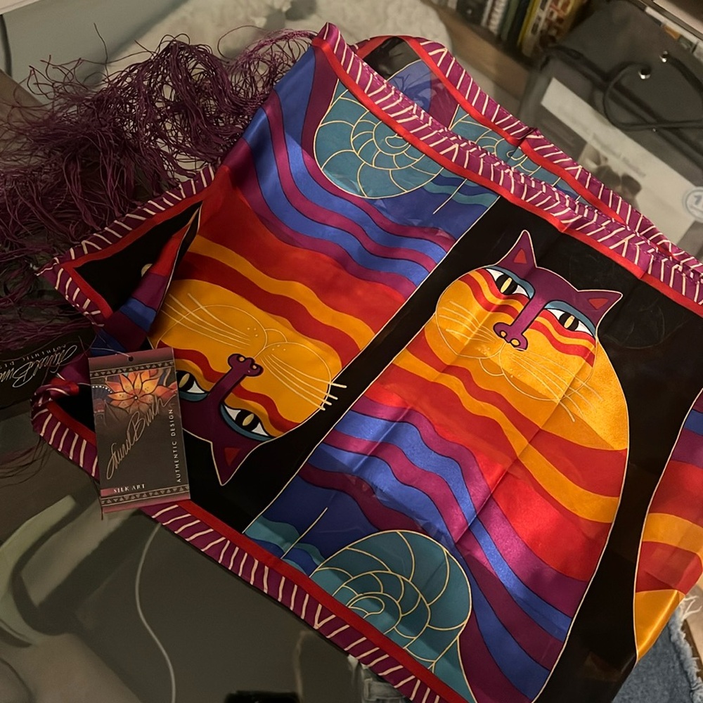 Laurel Burch Cat Silk Scarf